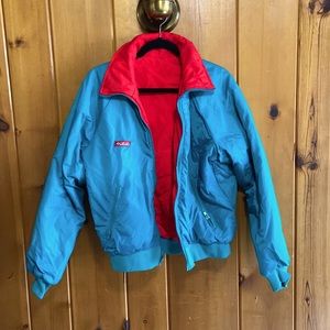 Reversable red and teal Columbia Jacket women’s medium